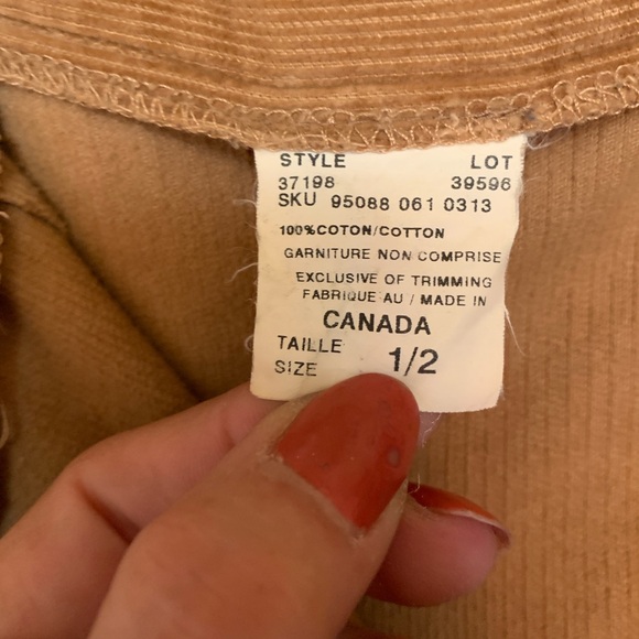 Armor Jeans, high waisted Long  corduroy skirt, beige, 100% cotton, Size 1/2 - Picture 4 of 6